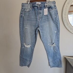 Carly Jean Topanga Jeans Los Angeles Distressed Size 1X NWT Wide Leg 90s Y2K